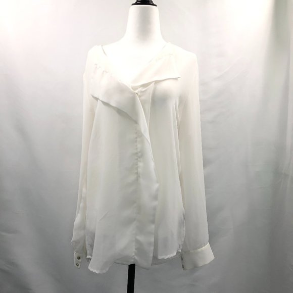 Le Chateau | Asymmetrical Blouse - Cream (Sz M) - Picture 1 of 6